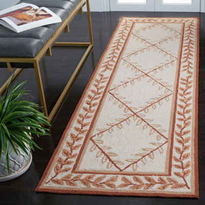 Tapis performance à motif floral crocheté à la main et facile à entretenir Taran