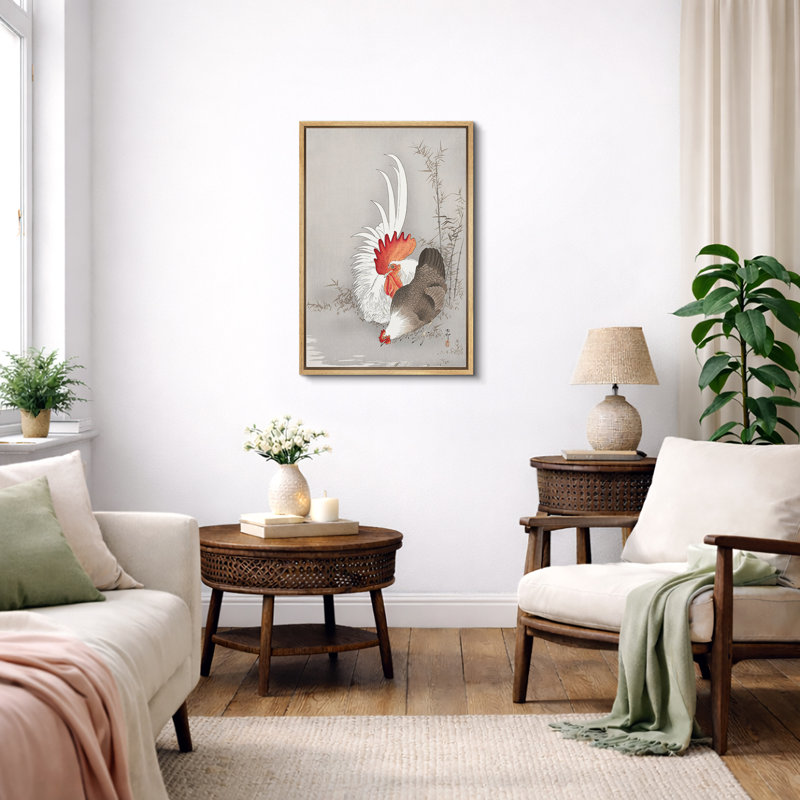 Illustration de coq japonais, images d'animaux de ferme, impression sur toile encadrée, H 24 po x l 16 po x P 1,5 po