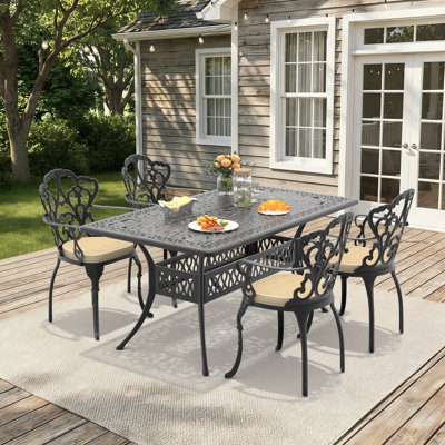 4-Person Square Outdoor Dining Set With Off-White Colour