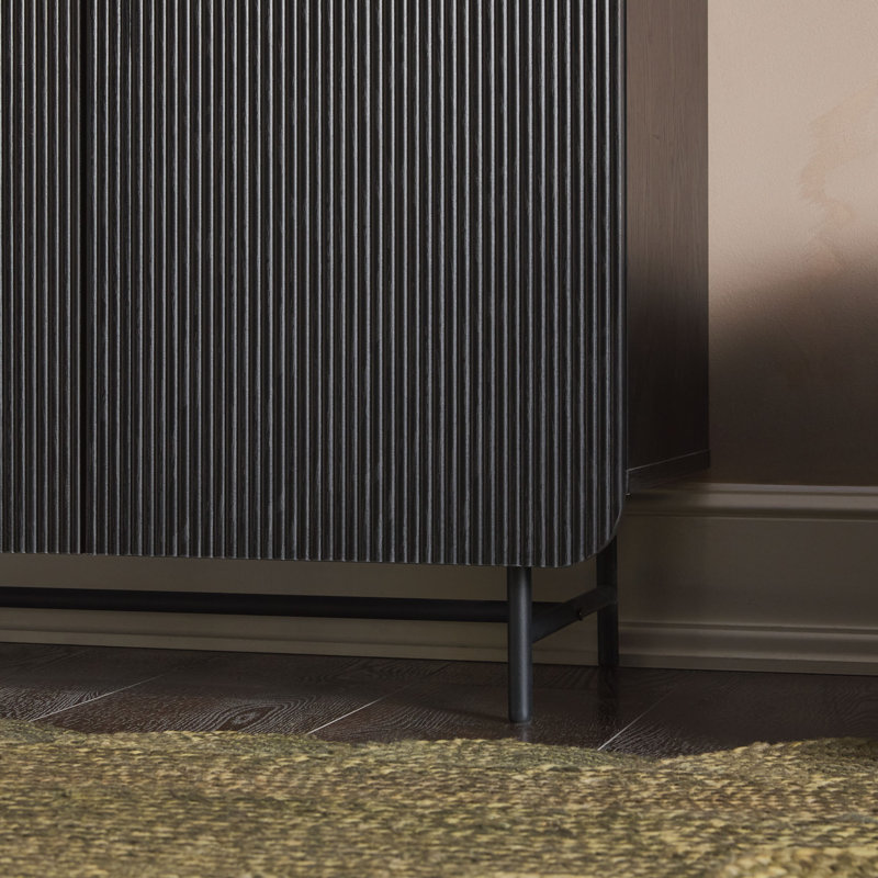 Ludlow Reeded 4-Door Black Sideboard