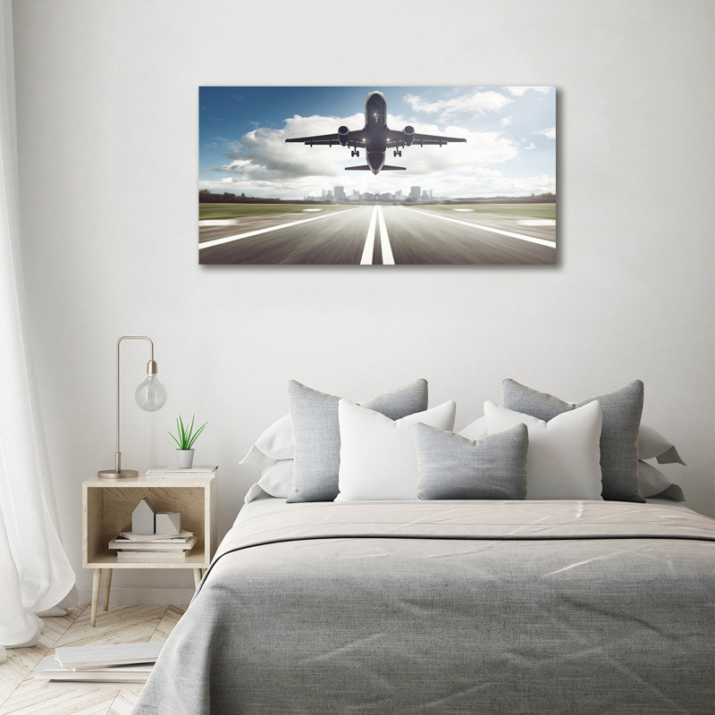The Plane Is Starting - No Frame Print on Glass, Canvas, 70cm H x 140cm W x 2cm D
