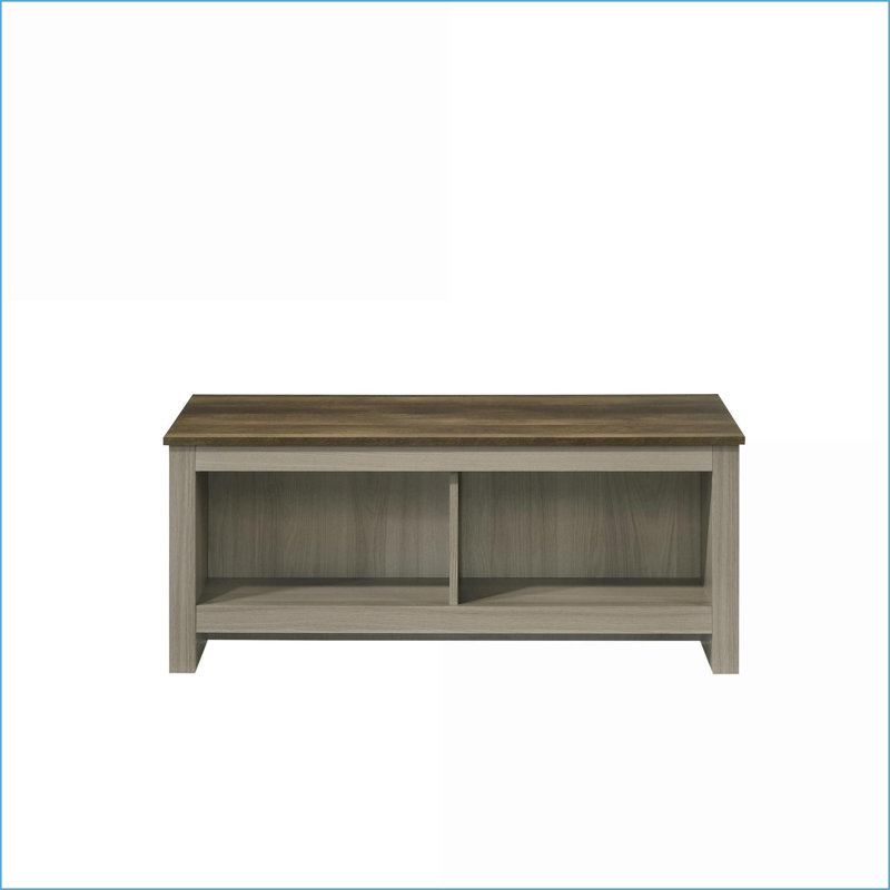 Table basse espresso à 2 tiroirs pour petits appartements et amp; Coins confortables