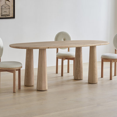 Pine and Ash Oval Solid Wood Top with Solid Wood Base Dining Table