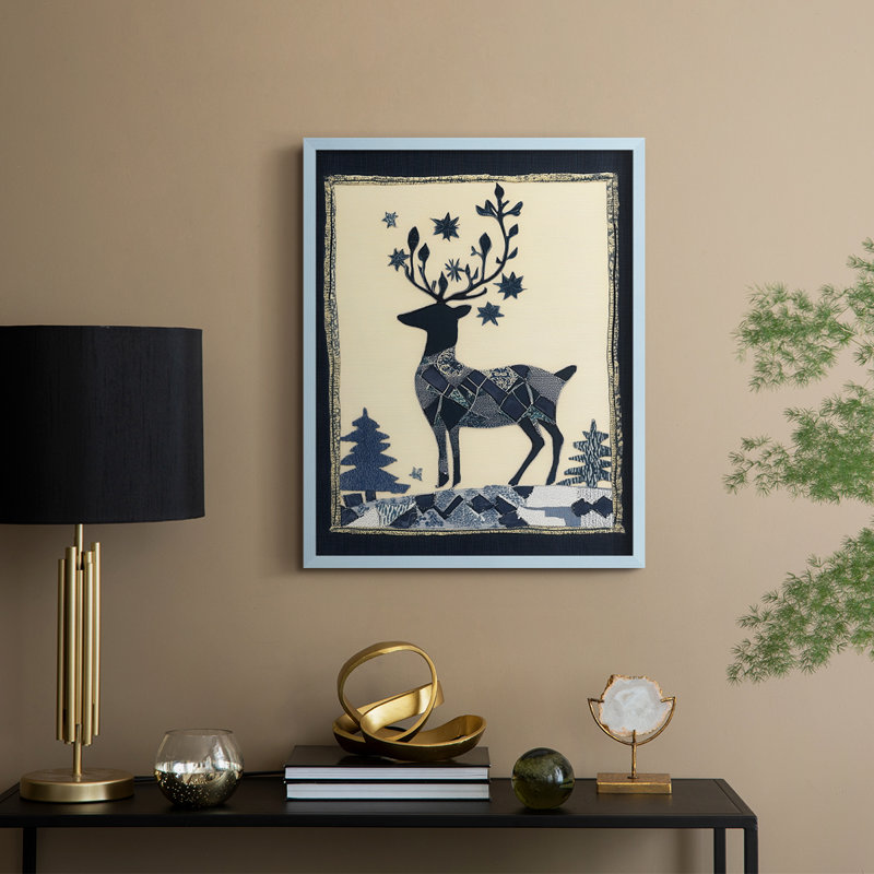 «Christmas Holiday Art DCCLXII», reproduction d'art encadrée - bois massif, H 11 po x l 9 po, Bleu
