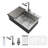 33" Drop-In Kitchen Sink With Pull-Down Faucet And Soap Dispenser - 33 X 22 Inch Single Bowl 16 Gauge Stainless Steel Topmount Kitchen Sink Basin-118942062