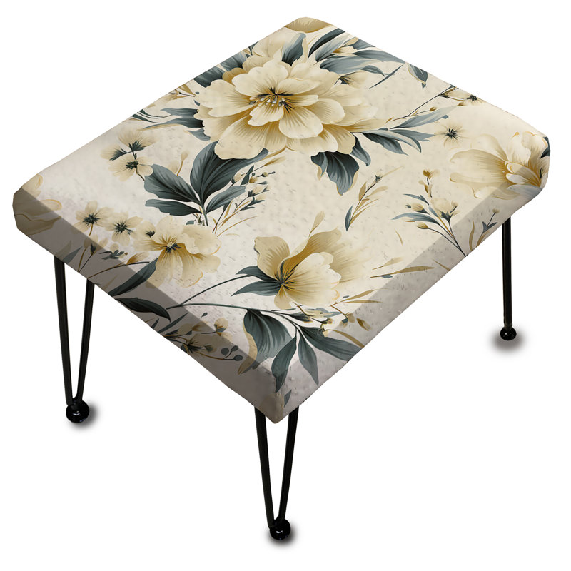 Minimalist Simplicity Victorian Pattern - Floral Rectangle Ottoman