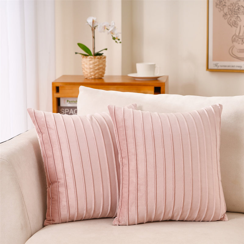 Housse de coussin en velours WARISI | Housses de coussin décoratif | 20 po x 20 po, carré | 2 pièces | Avec coussins décoratifs