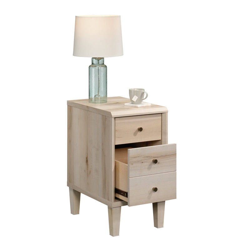 Table d'appoint en bois avec 3 tiroirs coulissants, brun