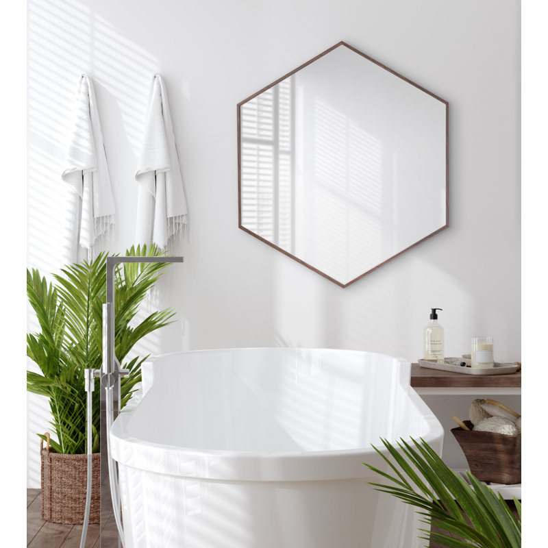Miroir décoratif Logsdon, Noyer brun, 25 po x 22 po
