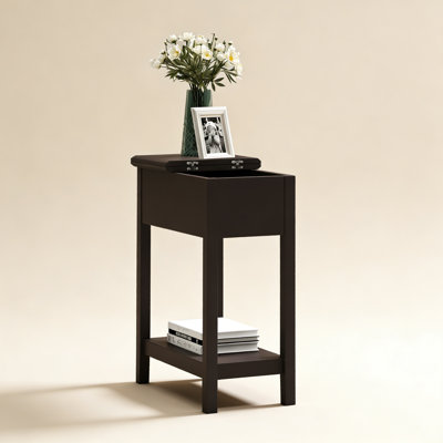 End Table, Narrow Side Table with Flip Top, Storage Cabinet