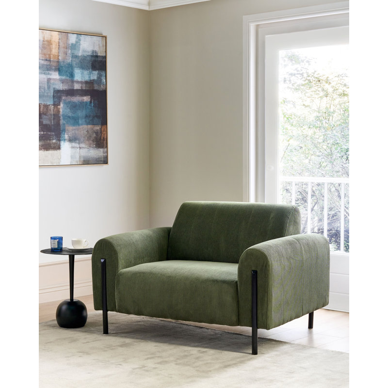 Darletta Upholstered Armchair, Olive Green Corduroy