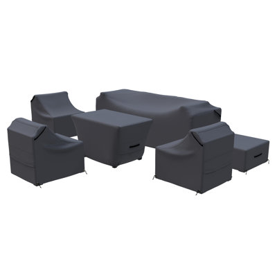 Emanie Rattan Outdoor Conversation Set Cover For Patio Set With Fire Pit Table And Cushion