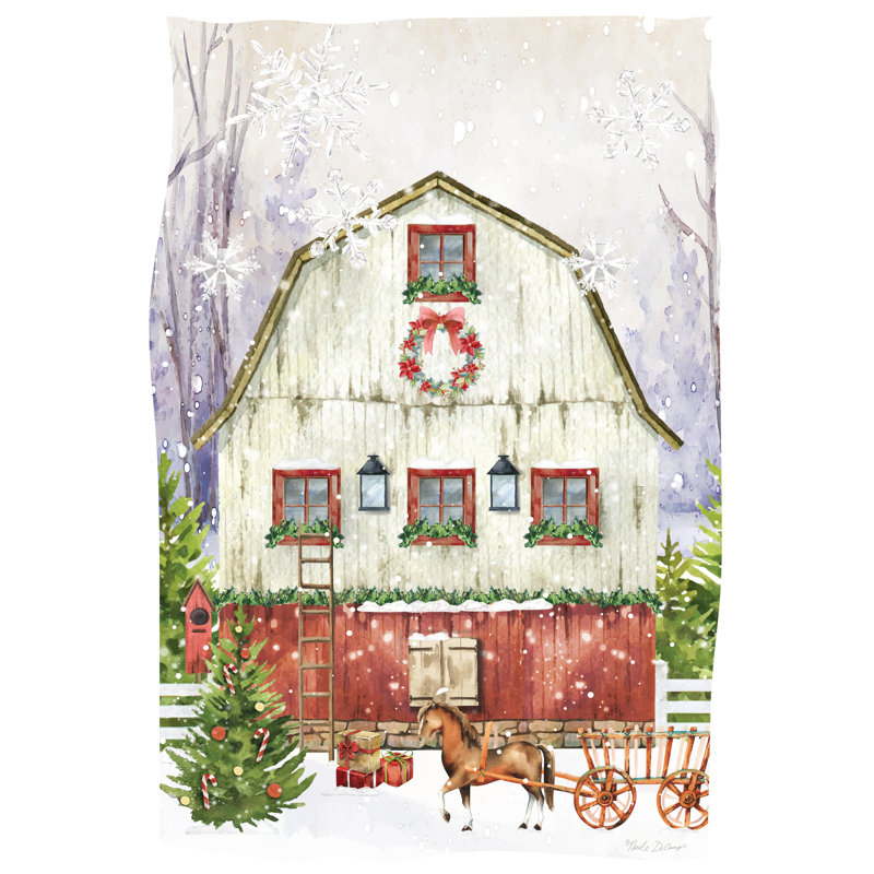 «Country Charm Christmas Barn» par Nicole DeCamp, H 30 po x l 20 po