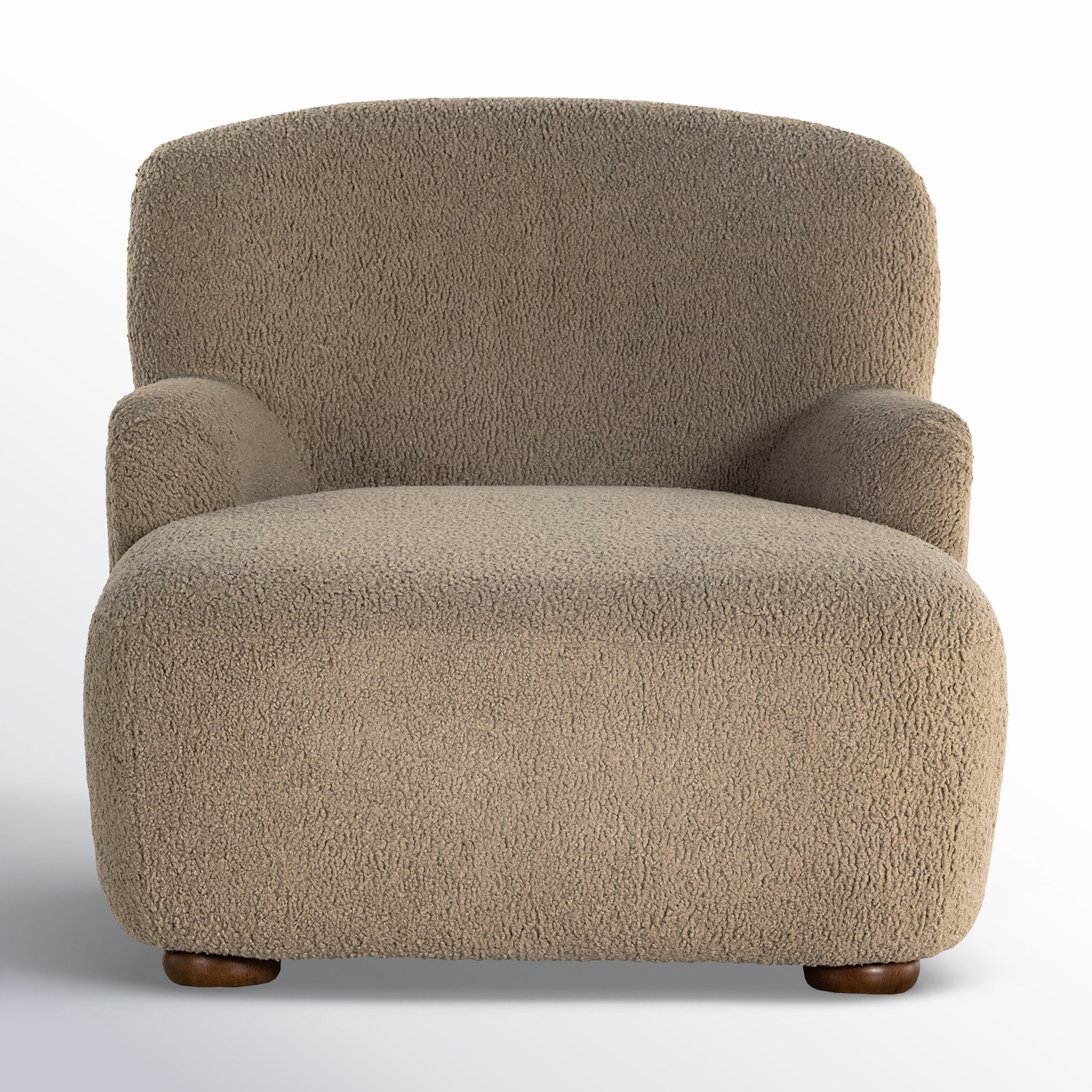 Alura 36" Chaise Lounge, Toast Faux Sheepskin