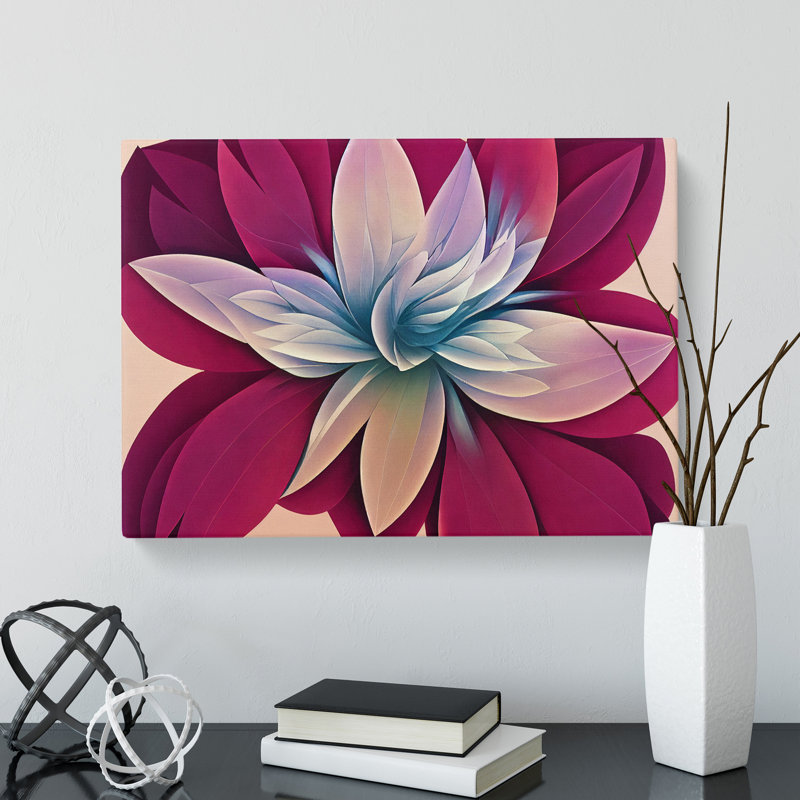 Magnificent Modern Flower Abstract - Wrapped Canvas, 35cm H x 50cm W x 3cm D