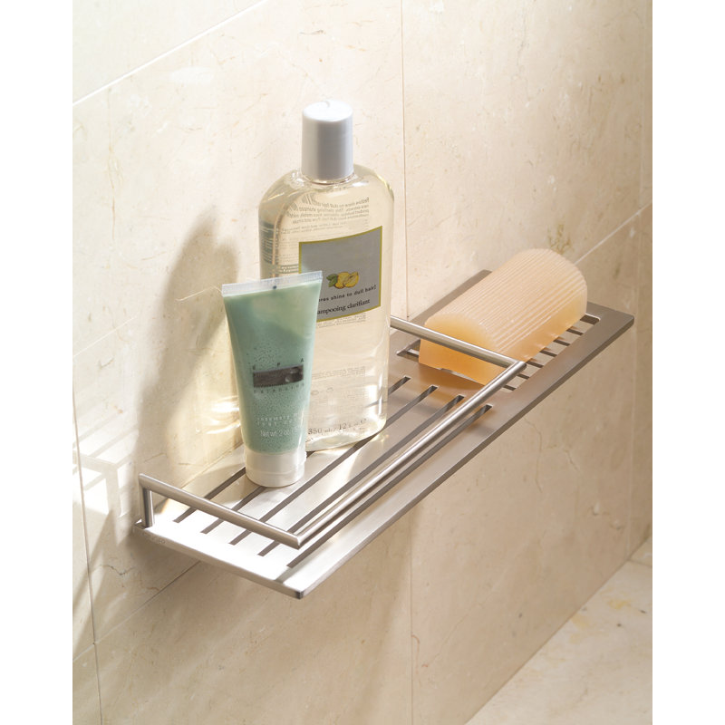 Surface 14" Combination Shower Shelf, Polished Chrome