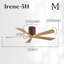 60" Irene 5-Blade Hugger Ceiling Fan with Wall Remote-1087667353-1087667333-1087667378