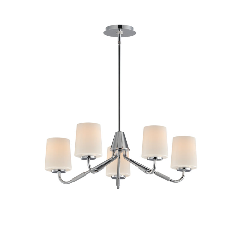 Durham-Single-Tier Chandelier, Polished Chrome