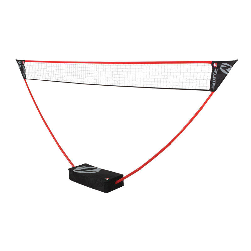 Zume Games Portable Badminton Set with Net, 4 Rackets, Shuttlecocks & Carrying Case
