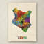 « kenya aquarelle map », reproduction d’impression sur toile-1454269582