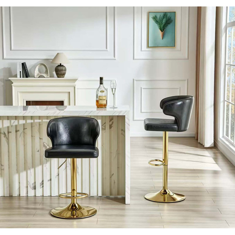 Chaise de bar pivotante moderne et réglable avec support ergonomique à haut dossier