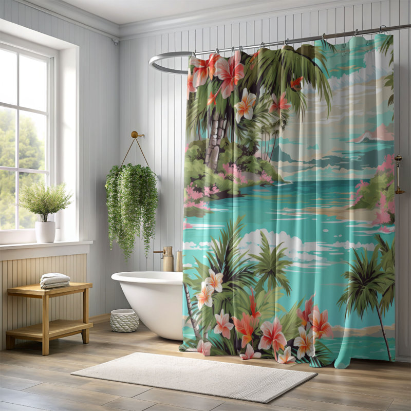Cay - Rideau de douche Premium, H 74 po x l 71 po