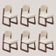 Ensemble de salle à manger 9 pièces en bois fritté moderne avec 6 chaises en bois massif à structure en U-131406832-131406833