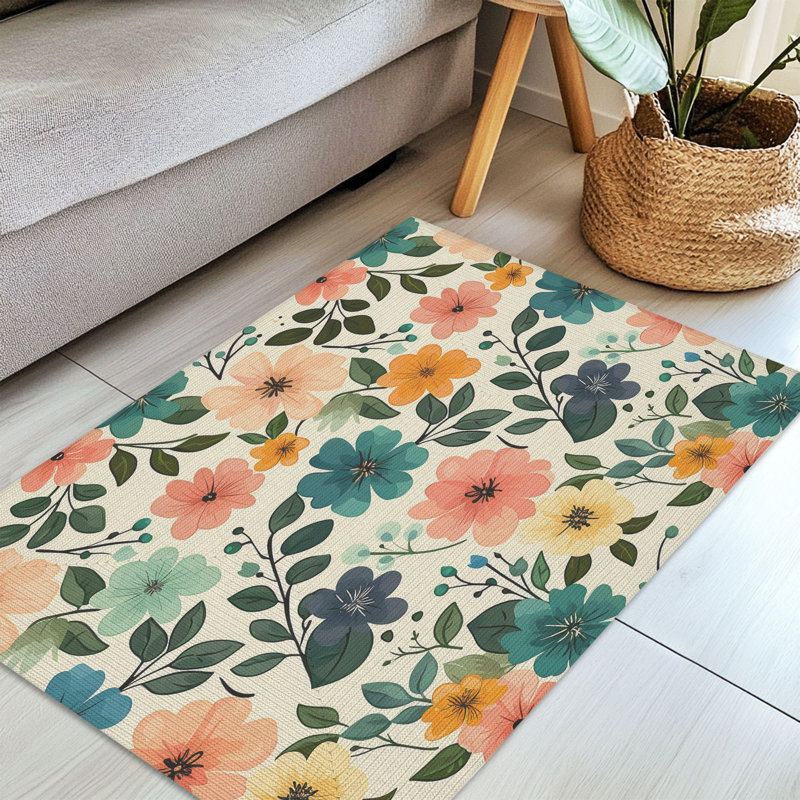 Flowering Spring Meadow Braided Rug, Rectangle 3' x 5'
