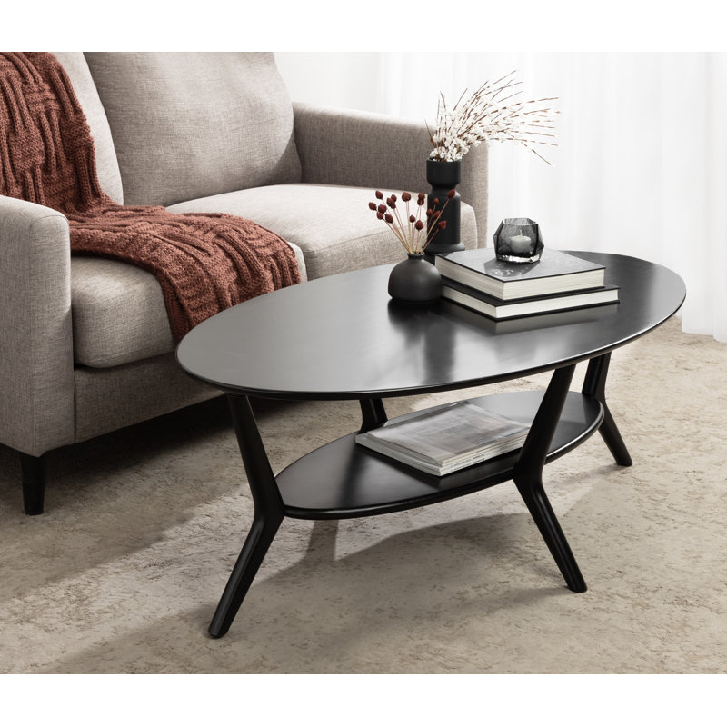 Table basse ovale pour le salon, Noir