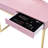 Coleen Pink & Gold Finish Vanity Desk W/Mirror & Jewelry Tray