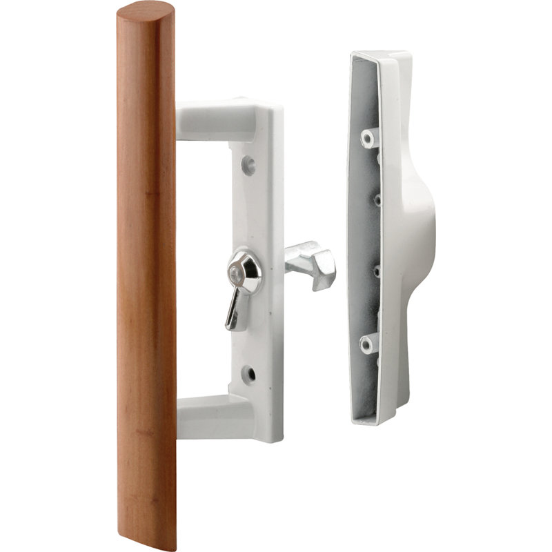 Poignée de porte intérieure de style patio Prime-Line, blanc, entraxe de 3 1/2 po (paquet simple)