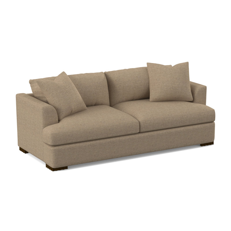 Lucia Sofa, American Walnut, Elise Flax 100% Polyester
