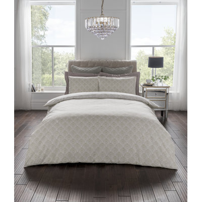 Beige Reversible Duvet Cover Set with Pillowcases - Neutral Tone - Bedding