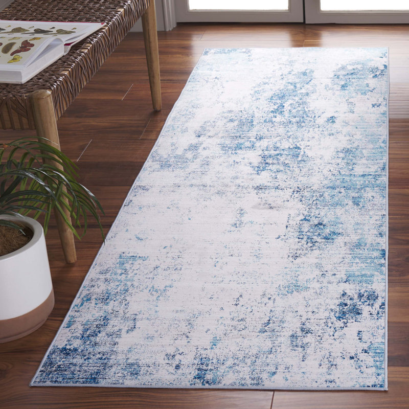 Zayd Performance Machine Washable Abstract Rug, Runner 2'6" x 8'
