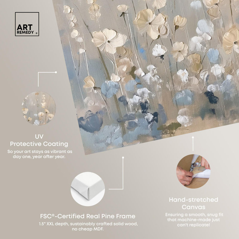 «Luminescent Meadow Canvas Farmhouse» par Art Remedy, Toile tendue, H 16 po x l 16 po x P 1,5 po