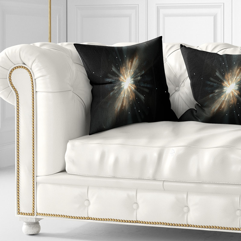 Fractale étoile galaxie - coussin imprimé abstrait, 18 po x 18 po, Carré