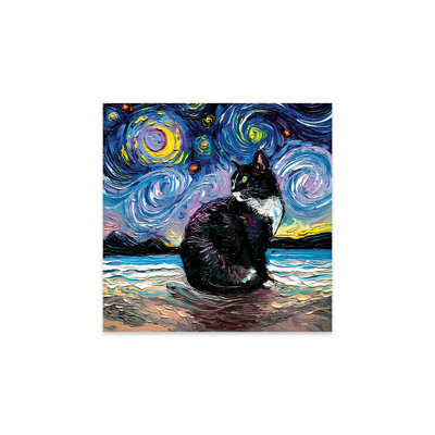 «Tuxedo Cat Night II», reproduction sur verre acrylique