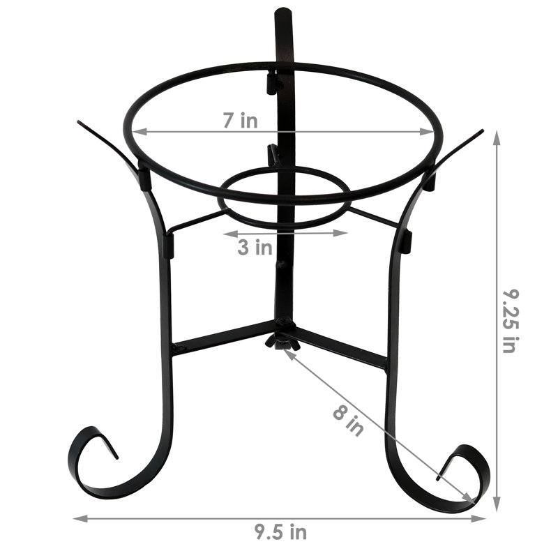 Support à globe extérieur traditionnel en acier 9,25 po, Noir