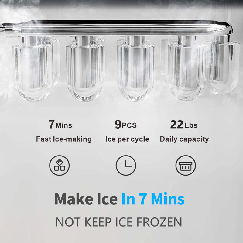 Distributeur d'eau chaude et froide 3 en 1 Soopyk avec machine à glaçons pour bouteilles de 3 ou 5 gallons, capacité quotidienne de 27 lb, glace en forme de balle, noir