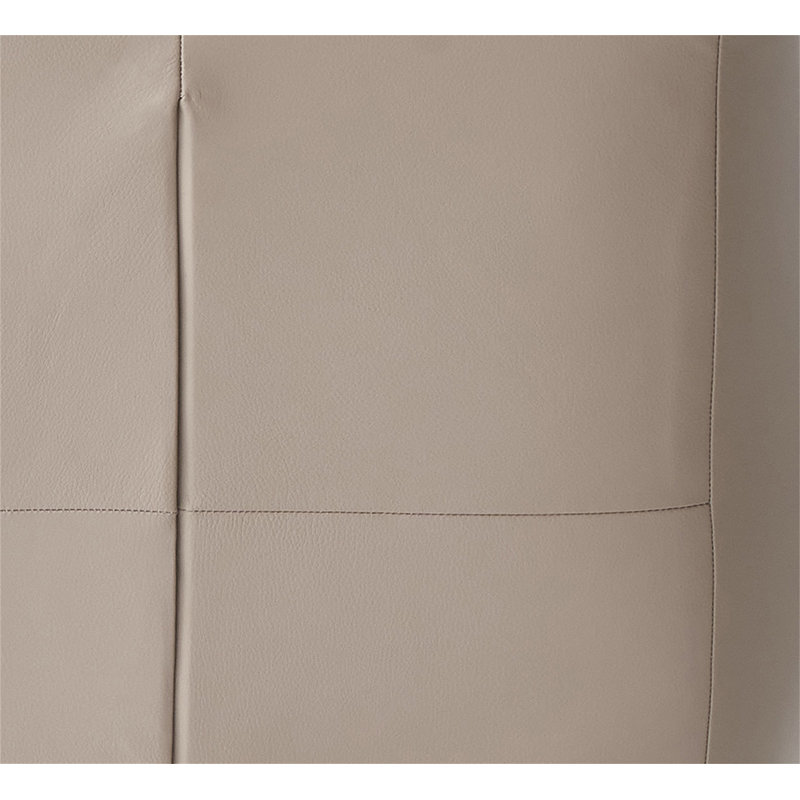 Fauteuil d'appoint et repose-pieds en cuir grainé kaki Zusa