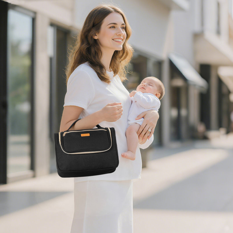 Wearable Breast Pump Bag, Breast Feeding Bag with Waterproof Mat, Fits for M5/M6, Pumping Accessories & Breastmilk Storage, Portable Pump Carrying Case for Work, Travel & Family Use, Black