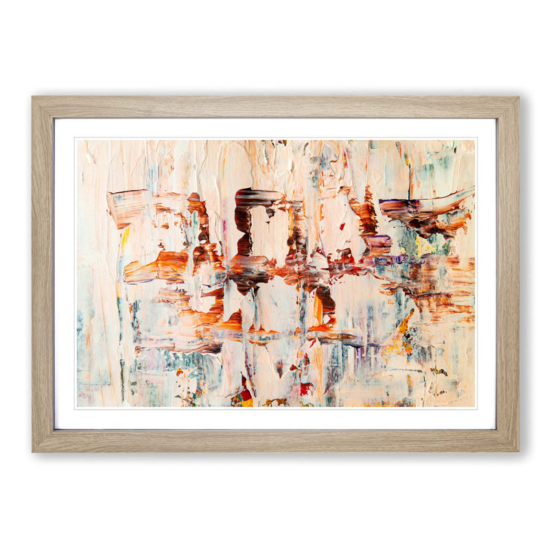 Abstract Art Painting Vol.355 by S.Johnson - Picture Frame Painting Print, Oak Framed, 62cm H x 87cm W x 2cm D