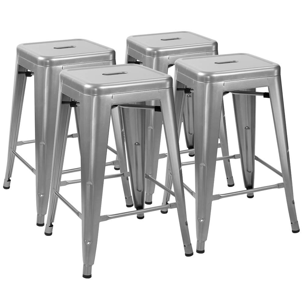 Lehman Counter Stool with Metal Frame (Set of 4) Williston Forge 
