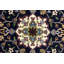 Tapis rectangulaire bleu en laine noué à la main à motif floral-85897370