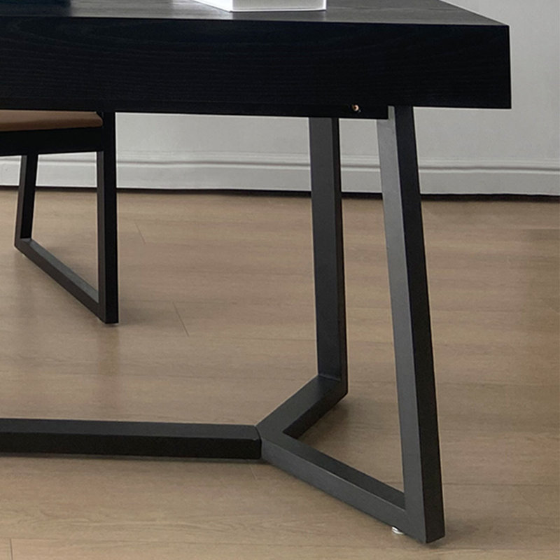 Ash Wood Frame Desk with Solid Wood Cabinet, 29.52" H x 62.99" W x 23.62" D
