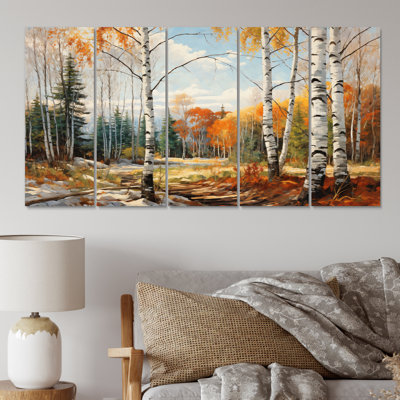 " Birch Wood Seasonal Birch II " 5 - Pieces