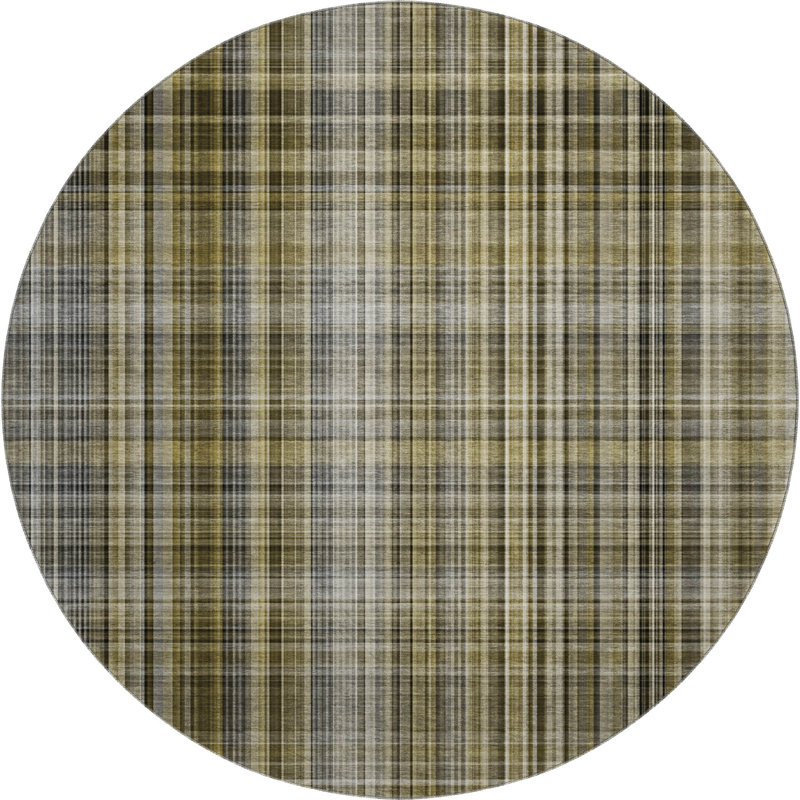 Cerrito AMF541 Taupe Machine Washable Premium Area Rug, Rond 8 pi