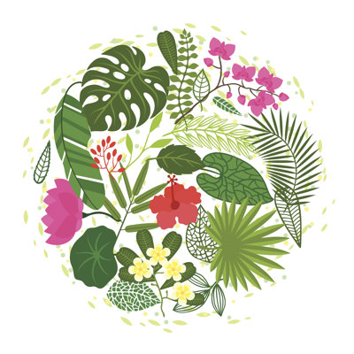 Tropical Plants - Wrapped Canvas Painting