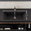 Meuble-lavabo mural 48 po avec lavabo, meuble-lavabo flottant moderne avec tiroir cannelé, lavabo intégré à quartz noir, armoire de rangement à fermeture en douceur, finition bois