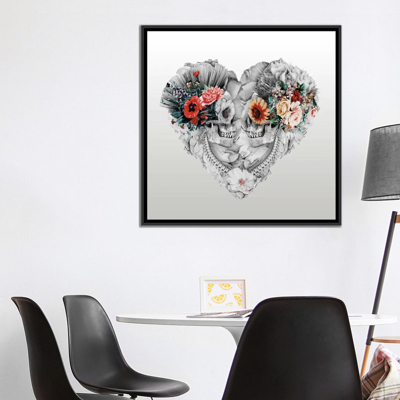 "Forever Love II", impression sur toile, H 37 po x l 37 po x P 1,5 po, Toile avec cadre noir, Pas de tapis